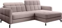 Kampinė sofa Lorelle Omega 91, rožinė sp., dešininė, 160 x 225 cm x 105 cm