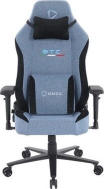 Игровой стул Onex STC XL, 51 x 55 x 125 - 135 см, черный цв./голубой цв.