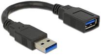 Vads Delock USB / USB USB 3.0 A male, USB 3.0 A female, 0.15 m, melna krās.