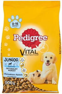 Kuiv koeratoit Pedigree Vital, kanaliha/riis, 0.5 kg