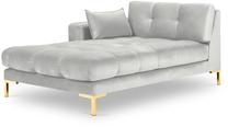 Sofa Micadoni Home Mamaia Velvet Chaise Longue, sidabro sp., kairinė, 185 x 102 cm x 75 cm