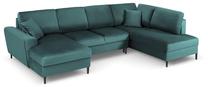 Kampinė sofa Micadoni Home Moghan Velvet Panoramic, žalia sp., dešininė, 313 x 194 cm x 88 cm