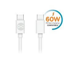 Kabelis Forever, 2 x USB Type-C, 100 cm, balta sp., 60 W