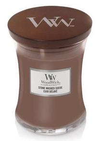 Žvakė, aromatinė WoodWick Stone Washed Suede, 65 h, 275 g, ruda sp.