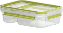 Konteiner toidu jaoks Emsa Clip & Go, 0.6 l, 19.5 cm x 13.5 cm, läbipaistev v./roheline v.