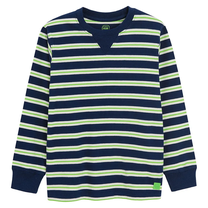 Krekls ar garām piedurknēm, klasisks, zēniem Cool Club Stripes CCB2711967, zila krās./zaļa krās., 122 cm