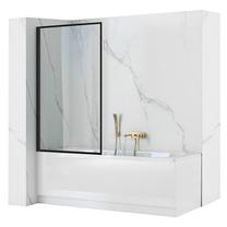 Ванная стенка Rea Lagos Fix, 70 см x 140 см, черный цв./прозрачный