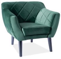 Krėslas Scandinavian Karo 1 Velvet, žalias, 78 cm x 75 cm x 76 cm
