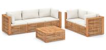 Āra mēbeļu komplekts VLX Garden Lounge Set, krēmkrāsas krās./brūns krās., 5 sēdvietas
