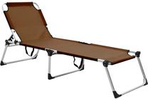 Lauko gultas VLX Extra High Folding Senior Sunbed 47916, ruda sp.