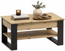 Kafijas galdiņš Akord Furniture Factory Denver, melns krās./artisan oak krās., 92 cm x 52 cm x 45 - 58 cm