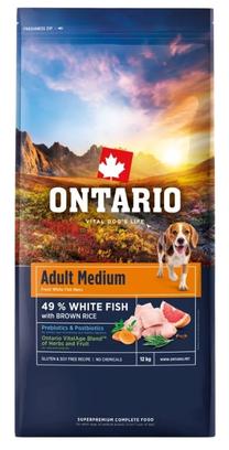Сухой корм для собак Ontario Fish and Brown Rice, рыба, 12 кг