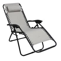 Lauko gultas Patio Relax 47818, juoda sp./pilka sp., 175 cm x 44 cm x 48 - 66.5 cm