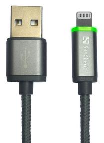 Laidas Sandberg USB, Apple Lightning, 1 m, juoda sp.