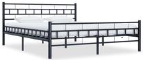Lova dvigulė VLX Steel 285281, 200 x 200 cm, juoda sp., be čiužinio, su grotelėmis