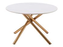 Valgomojo stalas Marbella, aukso/baltas, 70 cm x 70 cm x 44 cm