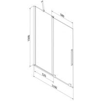 Vannas siena Mexen Velar, 110 cm x 150 cm, brushed gun gray krās./matēta faktūra