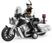 Žaislinis motociklas, 1:16, balta sp./juoda sp.