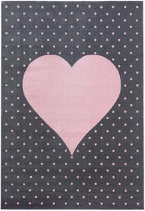 Ковер комнатные Ayyildiz Bambi Heart, серый цв./розовый цв., 230 см x 160 см