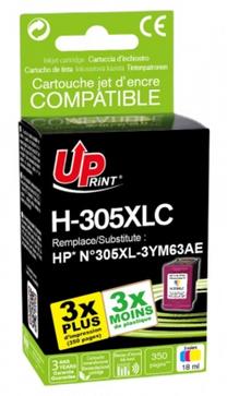 Rašalinio spausdintuvo kasetė Uprint HP 305XLCL, geltona sp./purpurinė (magenta) sp./žalsvai mėlyna (cyan) sp., 18 ml