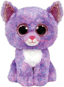 Pliušinis žaislas TY Beanie Boo Cat Cassidy, violetinė sp., 15 cm