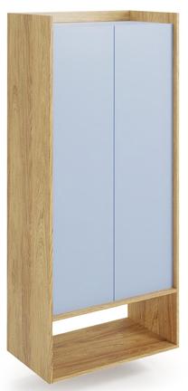 Spinta Mobius 2D, ąžuolo sp./šviesiai mėlyna sp., 78 cm x 41 cm x 179 cm