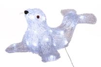 Dekorācija Finnlumor Sea Lion ar LED apgaismojumu, 22.5 cm, balta krās.
