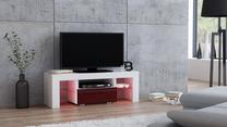 ТВ стол Pro Meble Milano 110, белый цв./красный цв., 110 см x 35 см x 45 см