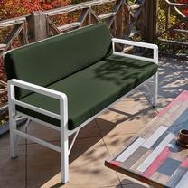 Lauko suoliukas Kalune Design 679HVN2191, balta sp./žalia sp., 52 cm x 139 cm x 75 cm