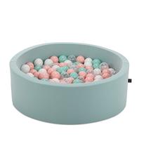 Baseins ar bumbiņām Kalune Design Bubble Pops, ⌀ 85 cm, 200 gab, balts krās. piparmētra (mint) krās.