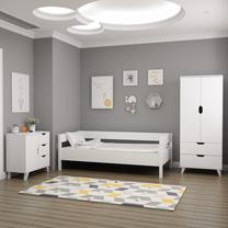 Miegamojo baldų komplektas Kalune Design Valencia 3+1, vidaus, balta sp.