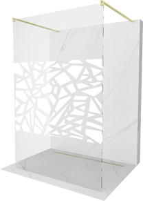 Dušas siena Mexen Kioto Walk-in, 100 cm x 200 cm, brushed gold krās./rūdītais
