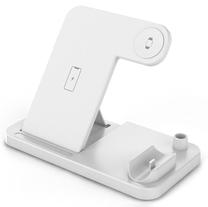 Telefono įkroviklis OEM Qi 4in1 10W W30, Apple Lightning male/2 x Qi Wireless/Apple Lightning female, balta sp., 10 W