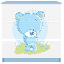Laste kummut Kocot Kids Babydreams Teddybear, sinine v./valge v., 41 cm x 80 cm x 80.5 cm