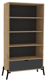 Pastatoma lentyna Kalune Design Numana Sapphire, antracito sp./ąžuolo sp., 160 cm x 30 cm x 83.6 cm