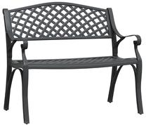 Lauko suoliukas VLX Cast Aluminium 317748, juoda sp., 102 cm x 50 cm x 83 cm
