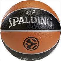 Krepšinio kamuolys Spalding Euroleague TF500, 7 dydis, ruda sp./juoda sp./oranžinė sp.