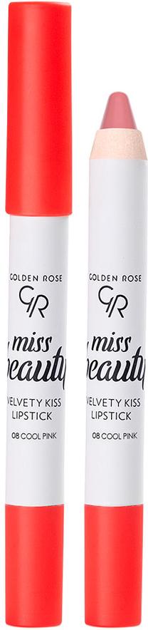 Lūpų dažai Golden Rose Miss Beauty Velvety Kiss, 3.5 g, 08 cool pink