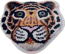 Vonios grindų kilimėlis Foutastic Bengal, ruda sp./balta sp./juoda sp., 200 cm x 200 cm, Ø 200 cm