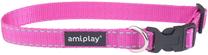 Ошейник для собак Amiplay Reflective, розовый цв., 450 - 700 мм x 25 мм, 45-70