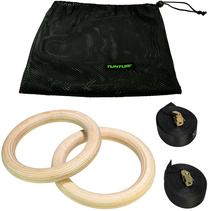 Vingrošanas gredzeni Tunturi Wooden Gym Ring 14TUSCF104, 450 cm, 1.520 kg, melna krās., 2 gab.