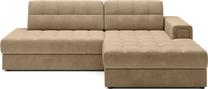 Kampinė sofa - lova Blezalt Monolith, šviesiai ruda sp., dešininė, 240 x 150 cm x 82 cm