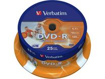 Записываемый компакт-диск Verbatim DVD-R Printable, 4.7 GB, 25шт.