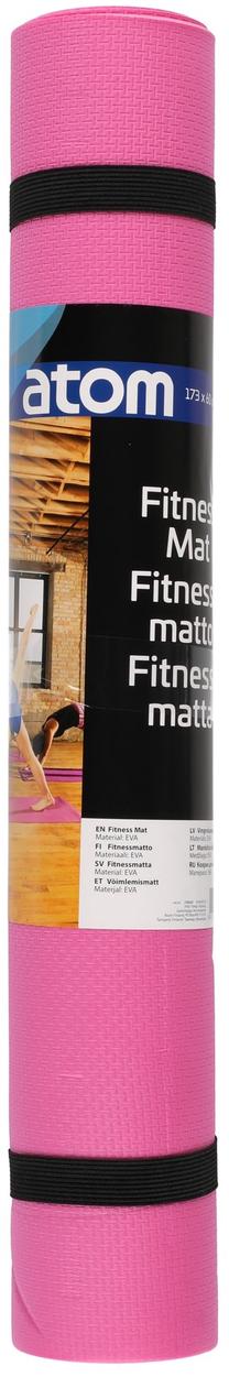 Fitnesa un jogas paklājs Atom Fitness, rozā krās., 173 cm x 60 cm x 0.3 cm