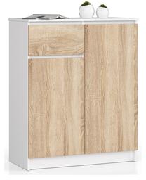 Komoda Akord Furniture Factory K80 OP0LKOMK80BIASON, balta sp./medžio sp., 99 cm x 40 cm x 80 cm