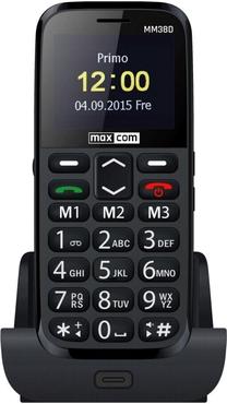 Telefons ar pogām Maxcom MM38D, melns krās.