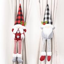 Kalėdinis užuolaidų laikiklis, "Nykštukas" Christmas Touch STY2238AB, 35 cm, raudona sp.