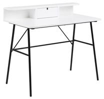 Kirjutuslaud Home4you Pascal AC72288, 100 cm x 55 cm, 88.8 cm, valge v./must v.