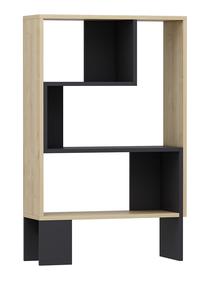 Pastatoma lentyna Kalune Design Keevy, antracito sp./ąžuolo sp., 111.2 cm x 25 cm x 70 cm