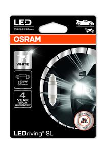 Auto spuldze Osram 6436CW-01B, led, caurspīdīga krās./balta krās., 12 V
